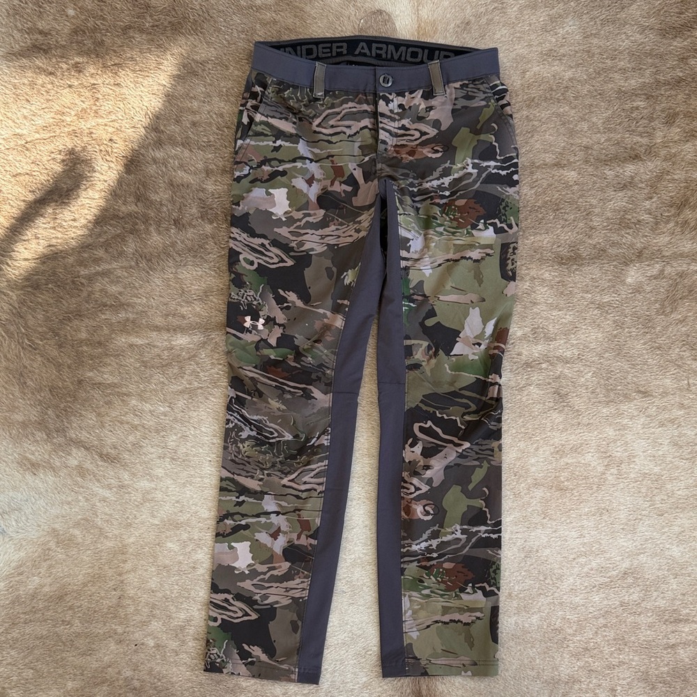 Under Armour Women’s Storm Forest camo pants. Fitter tactic